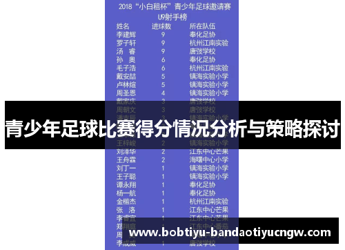 青少年足球比赛得分情况分析与策略探讨